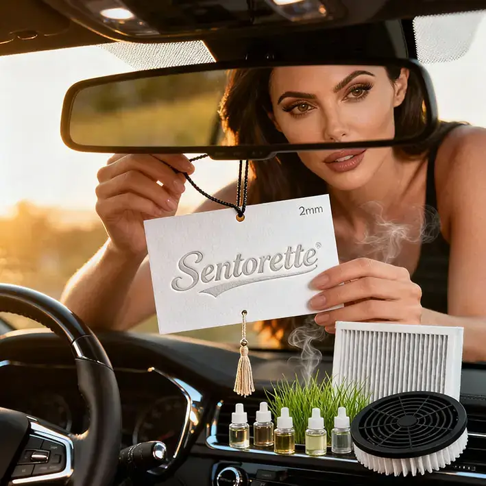 Filtrum habitaculi odore perfusum pro venditione transversa in officina – aer recens et odoratus post servitium ordinarium﻿﻿